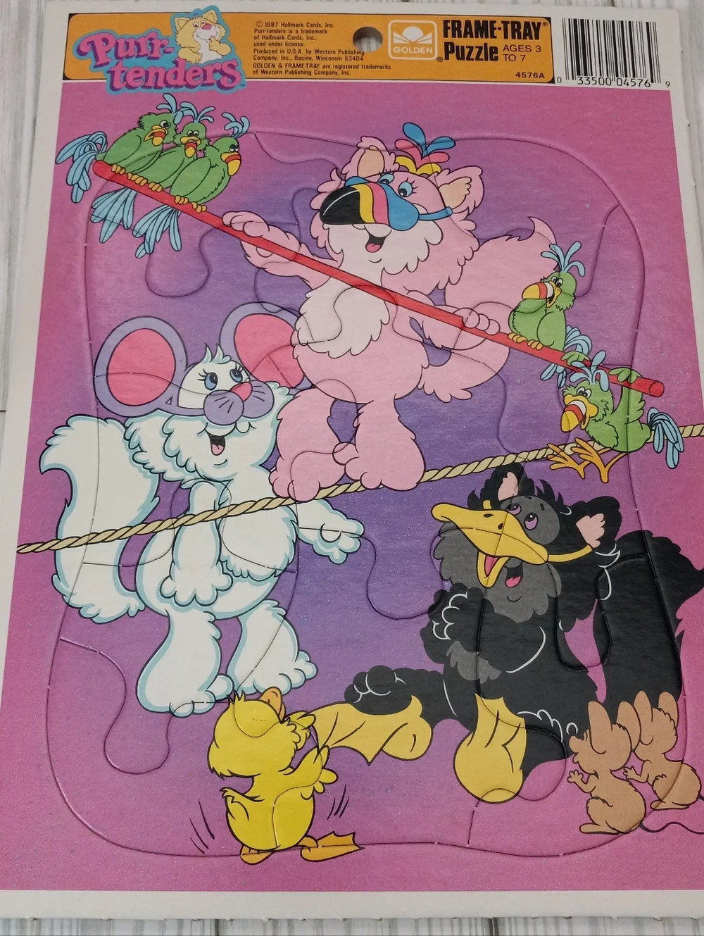 Vintage Hallmark 1987 Kitty Cat Purr-Tenders Golden Frame Tray Puzzle